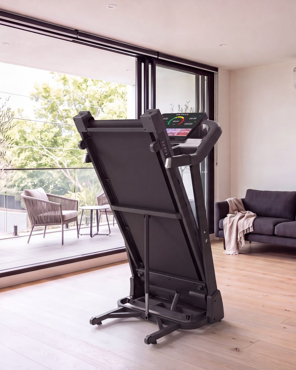 The same SOYO 5 folded upright in the same room