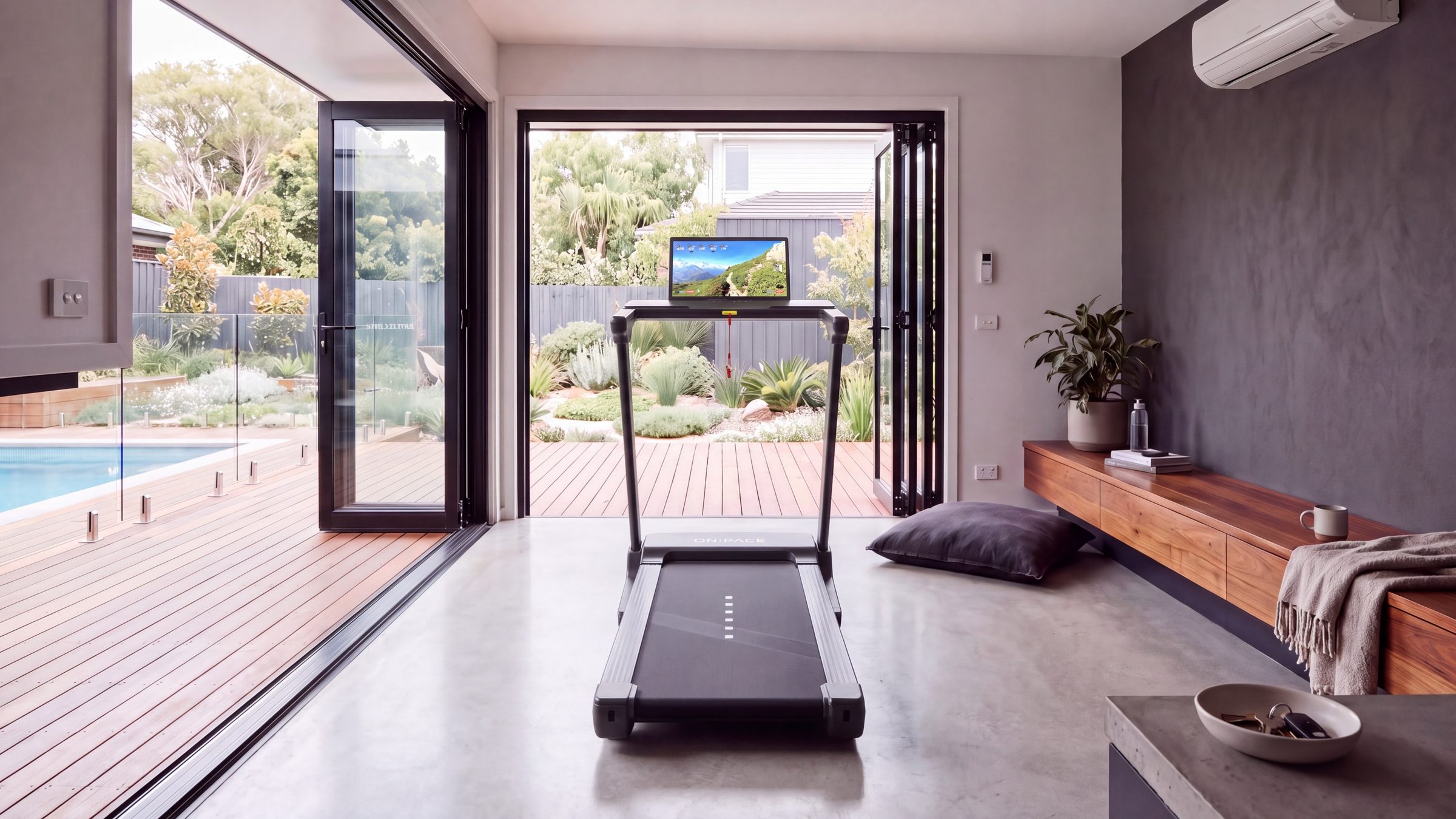 The ON:PACE KAZE 7 in a room with a view of the garden